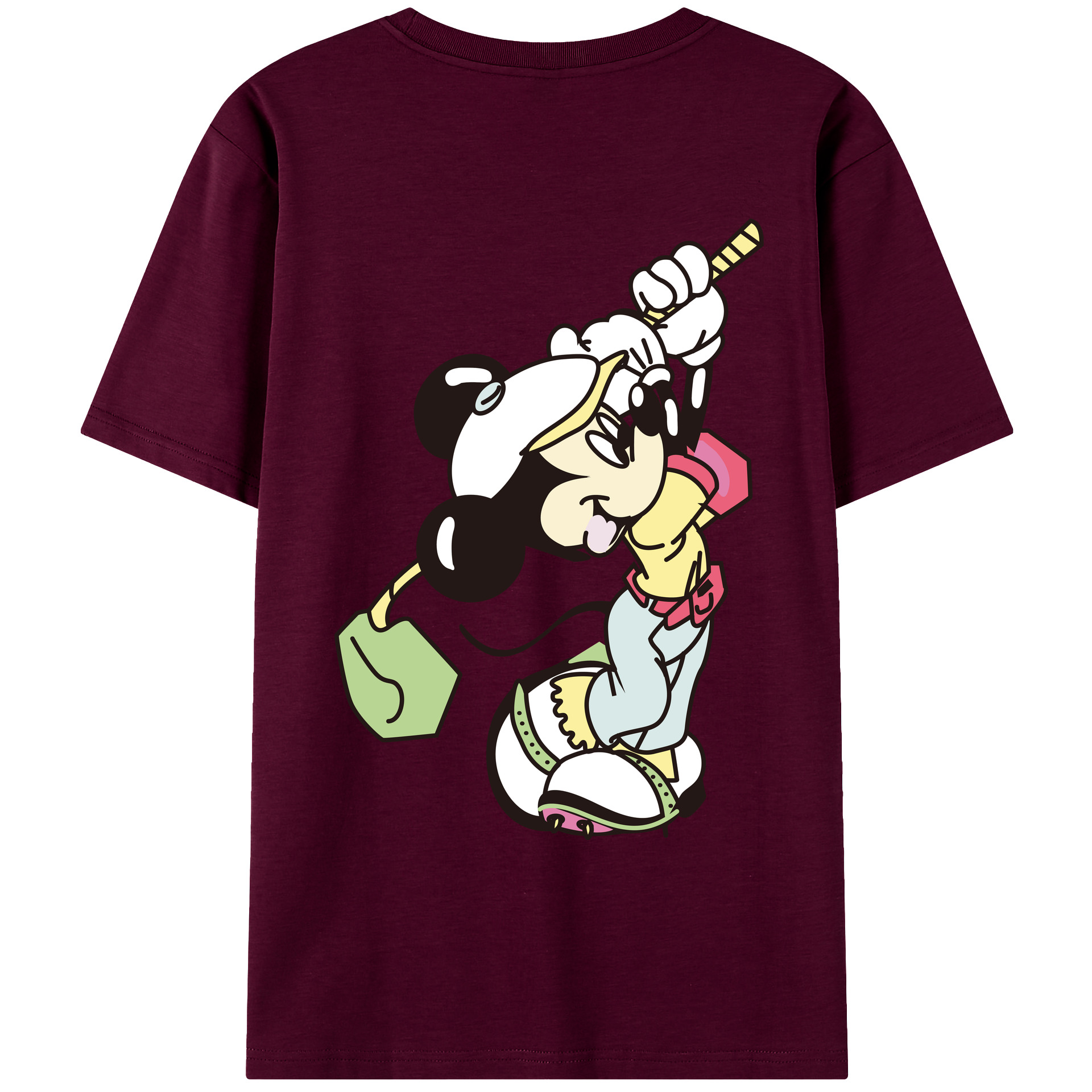 （画像用） ミッキーマウス Mickey Mouse レディース半袖Tシャツ(バックプリント)